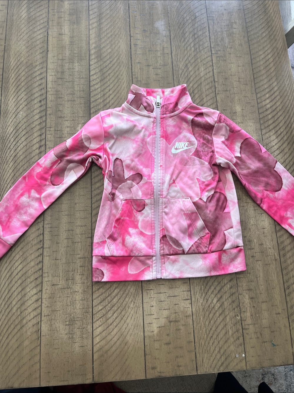 Nike Kids Pink Floral Zip Front Jacket
